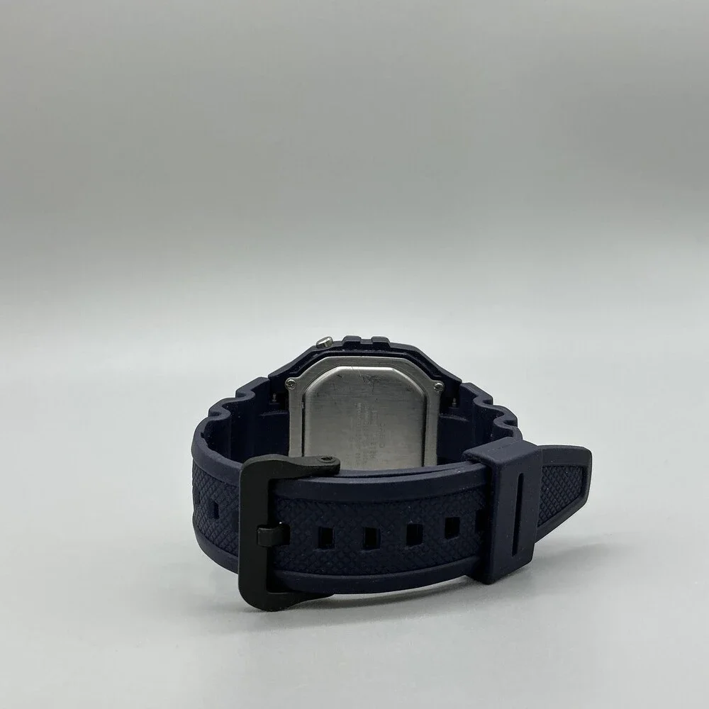 Casio W-218H Mens Watch 43mm Gray Digital Blue 50M Illuminator Alarm Chronograph